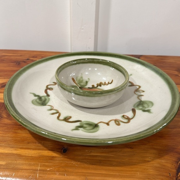 Louisville Pottery Stoneware John B. Taylor "Harvest" Chip & Dip Platter - Picture 2 of 6